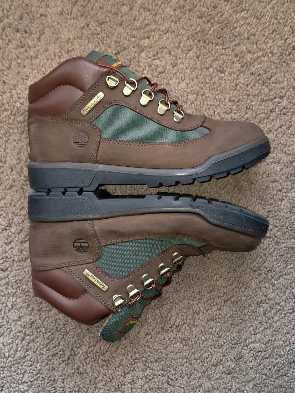Timberland Boys Field Boot Brown Green Boot Size 6 - Picture 1 of 7